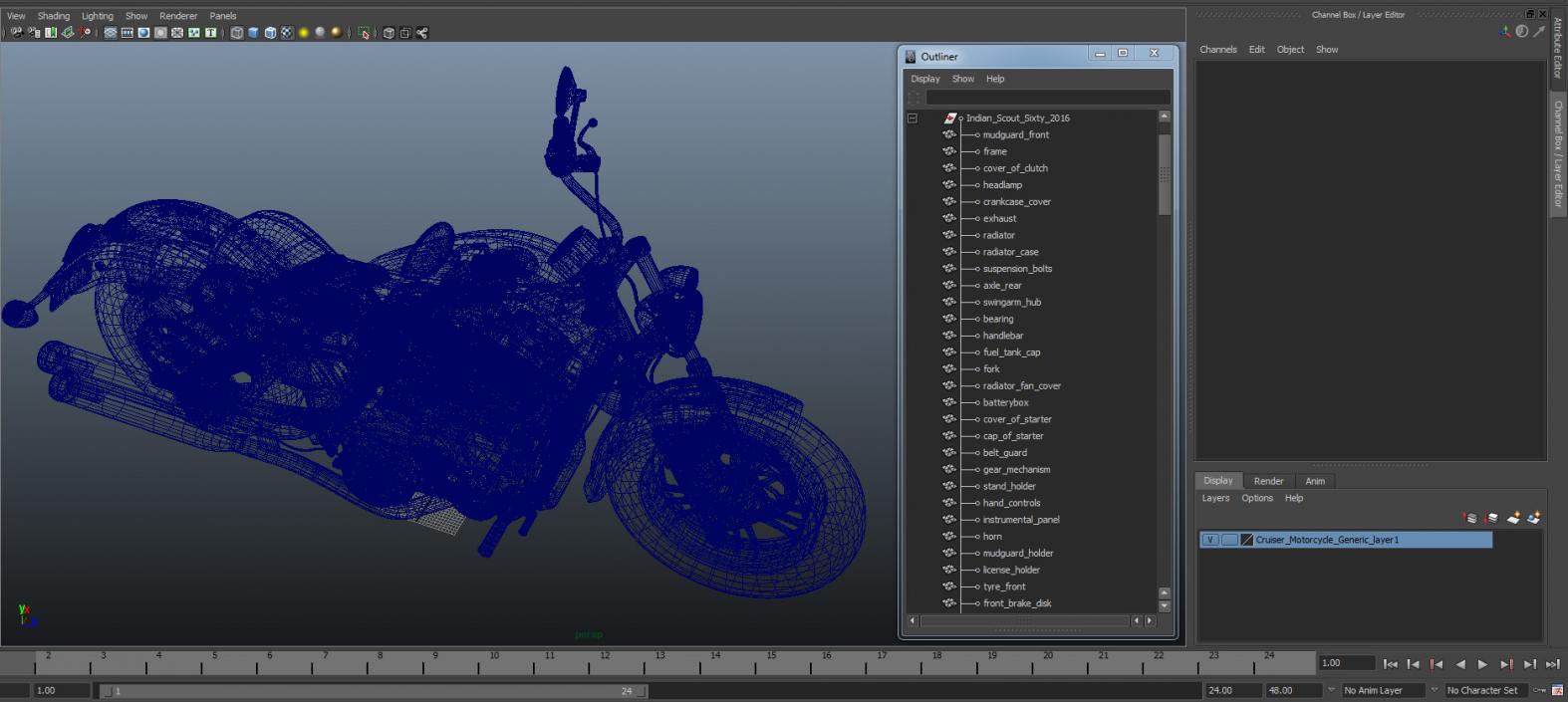 3D Cruiser Motorcycle Generic