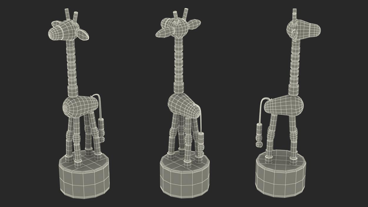 3D Push Puppet Toy Giraffe model