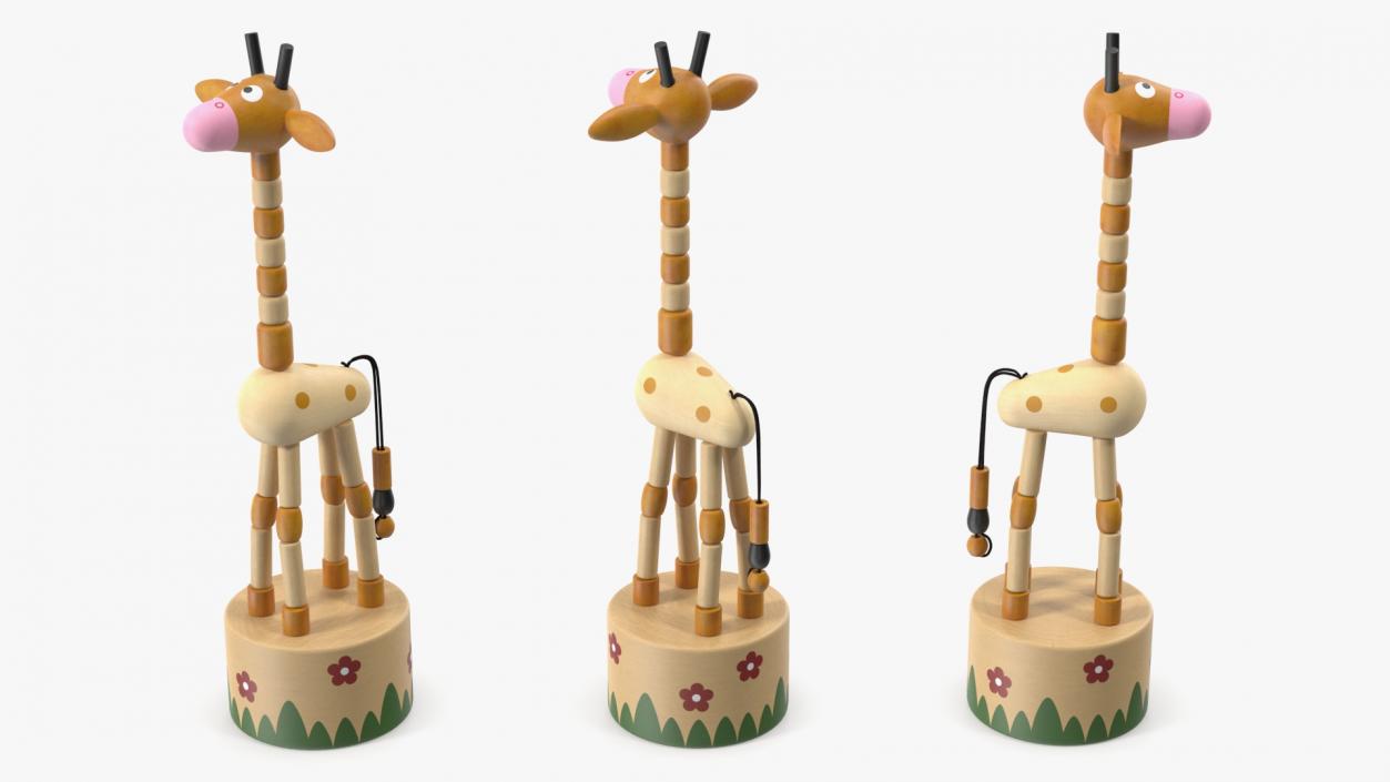 3D Push Puppet Toy Giraffe model