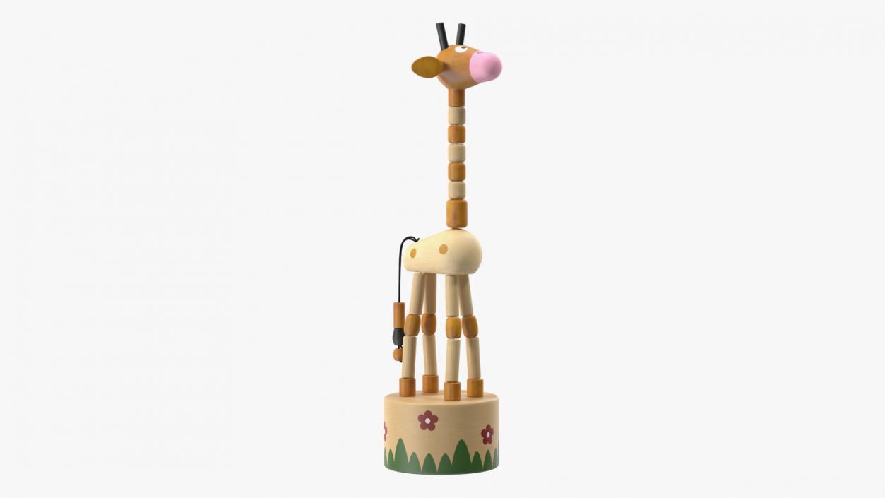 3D Push Puppet Toy Giraffe model