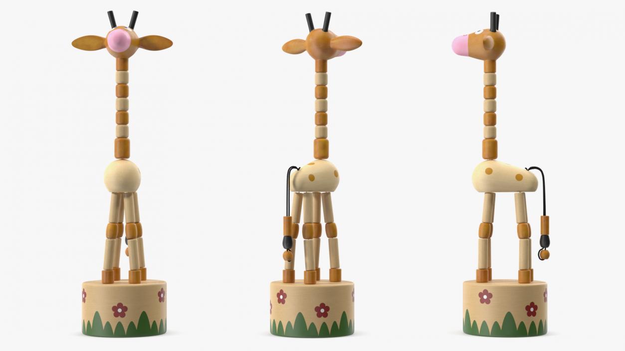 3D Push Puppet Toy Giraffe model