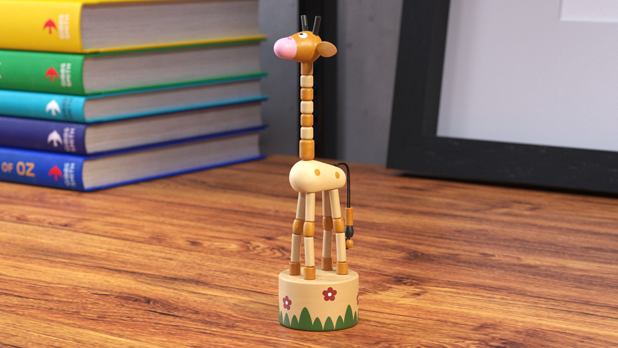 3D Push Puppet Toy Giraffe model