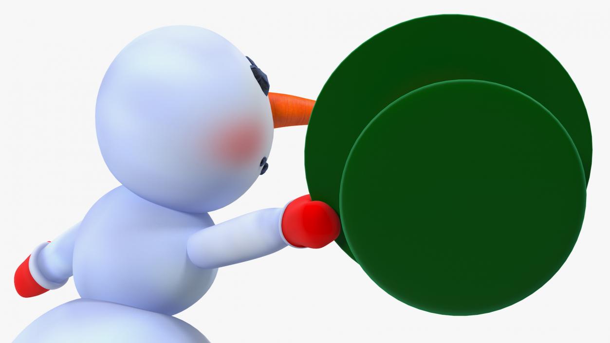 Cartoon Snowman Rigged 3D