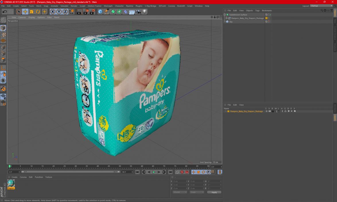 Pampers Baby Dry Diapers Package 3D