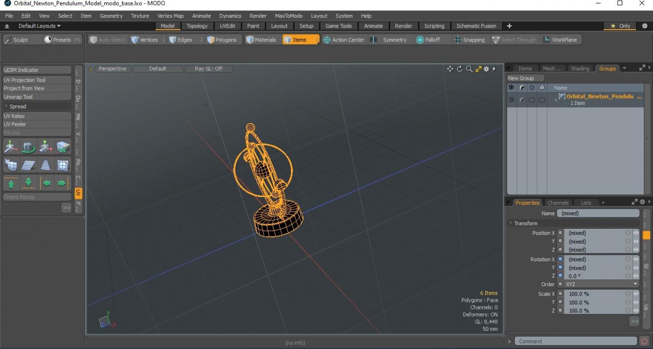 3D Orbital Newton Pendulum model