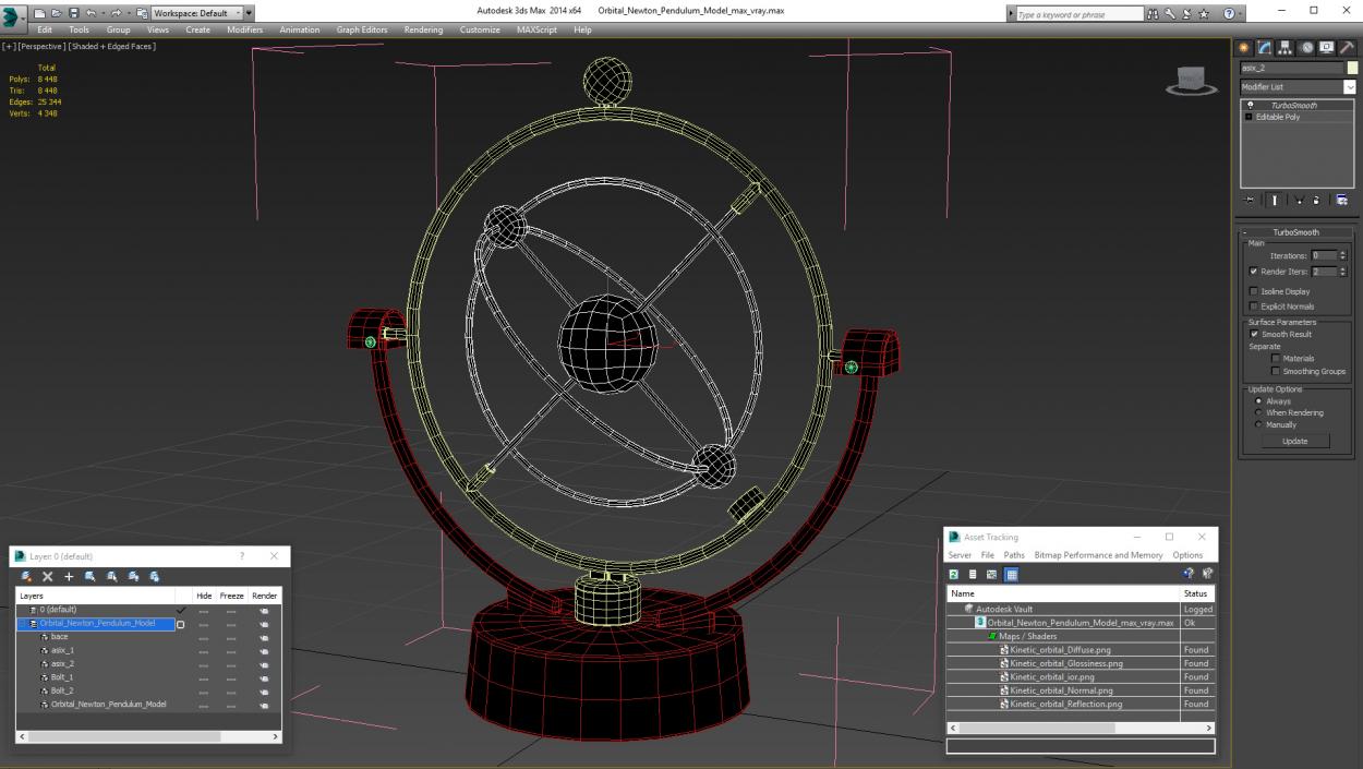 3D Orbital Newton Pendulum model