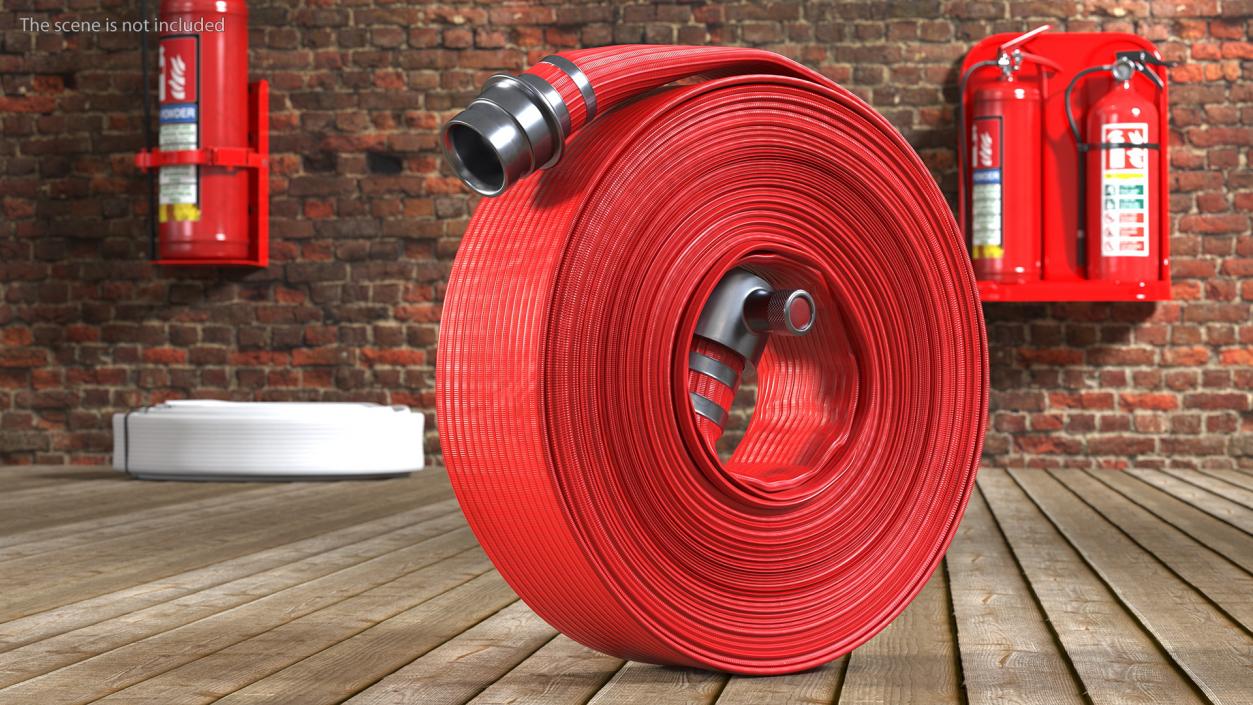 3D Fire Hose Synthetic Red model