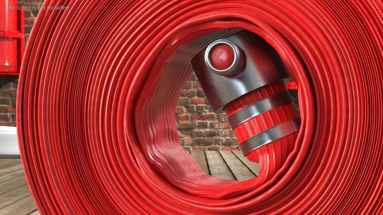 3D Fire Hose Synthetic Red model