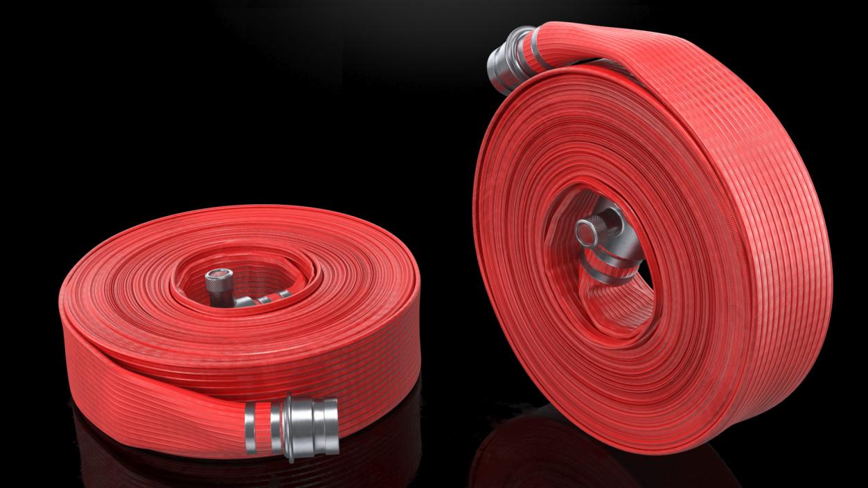 3D Fire Hose Synthetic Red model