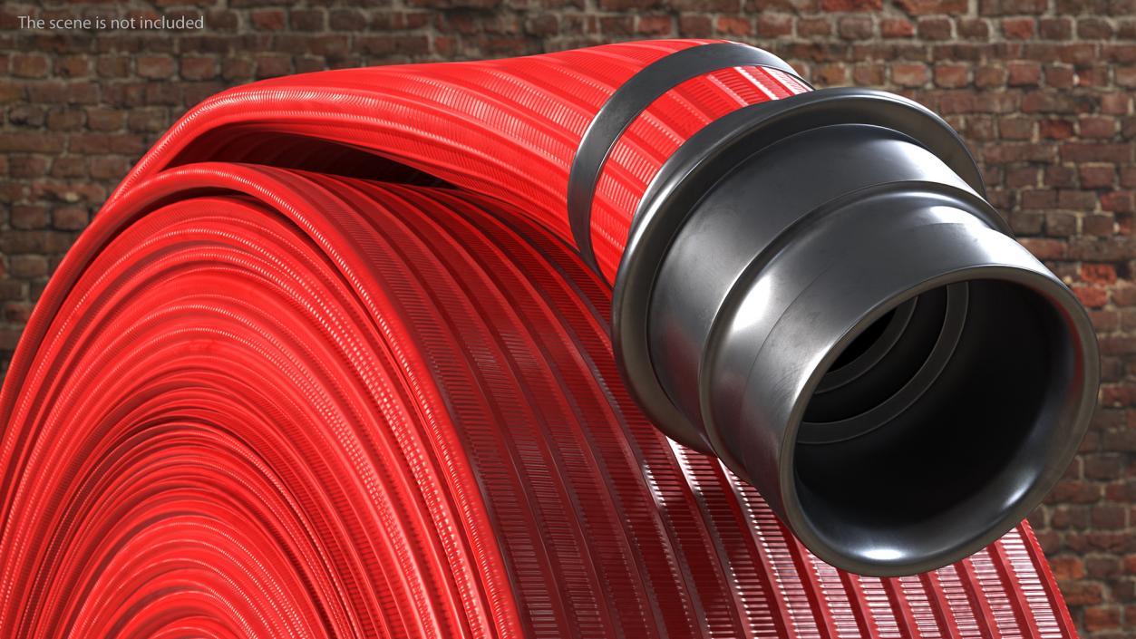 3D Fire Hose Synthetic Red model