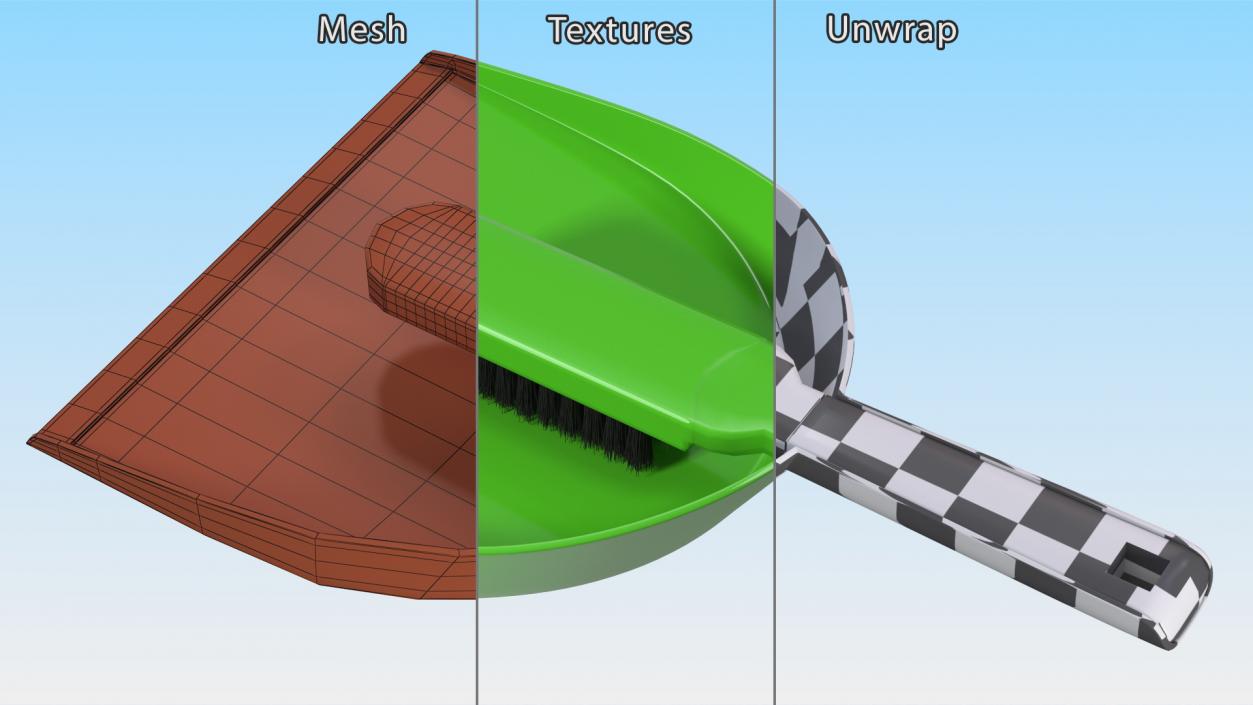 3D model Dustpan and Brush Set Fur