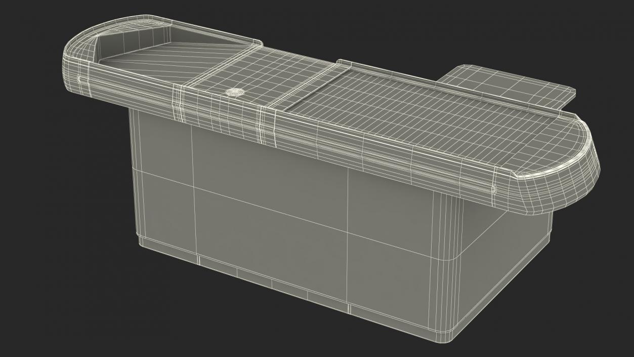 3D Retail Checkout Counter Grey with Groceries model