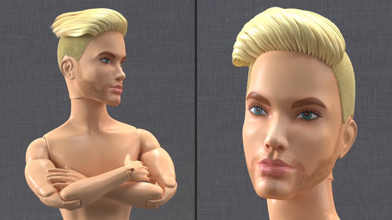 3D model Barbie Ken GTD90 Pose Fur