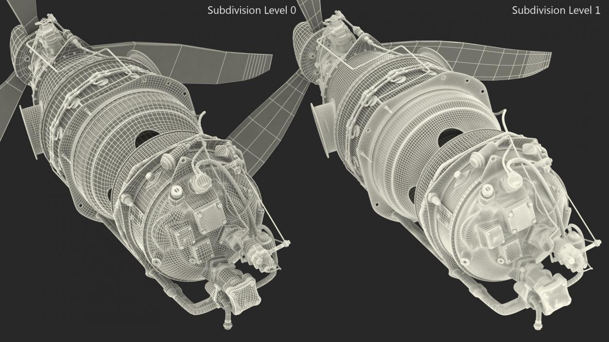 Aircraft Turboprop Engine Pratt and Whitney Canada PT6 3D model