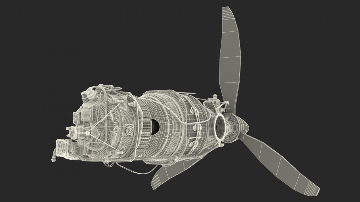 Aircraft Turboprop Engine Pratt and Whitney Canada PT6 3D model