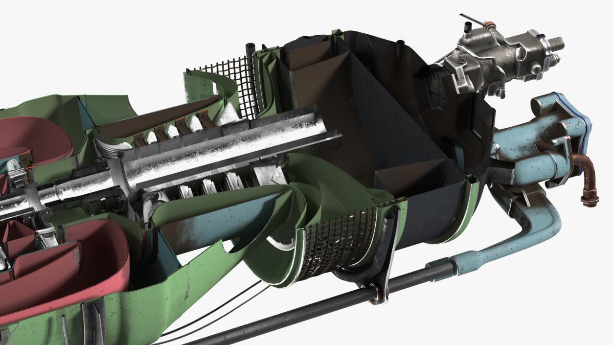 Aircraft Turboprop Engine Pratt and Whitney Canada PT6 3D model