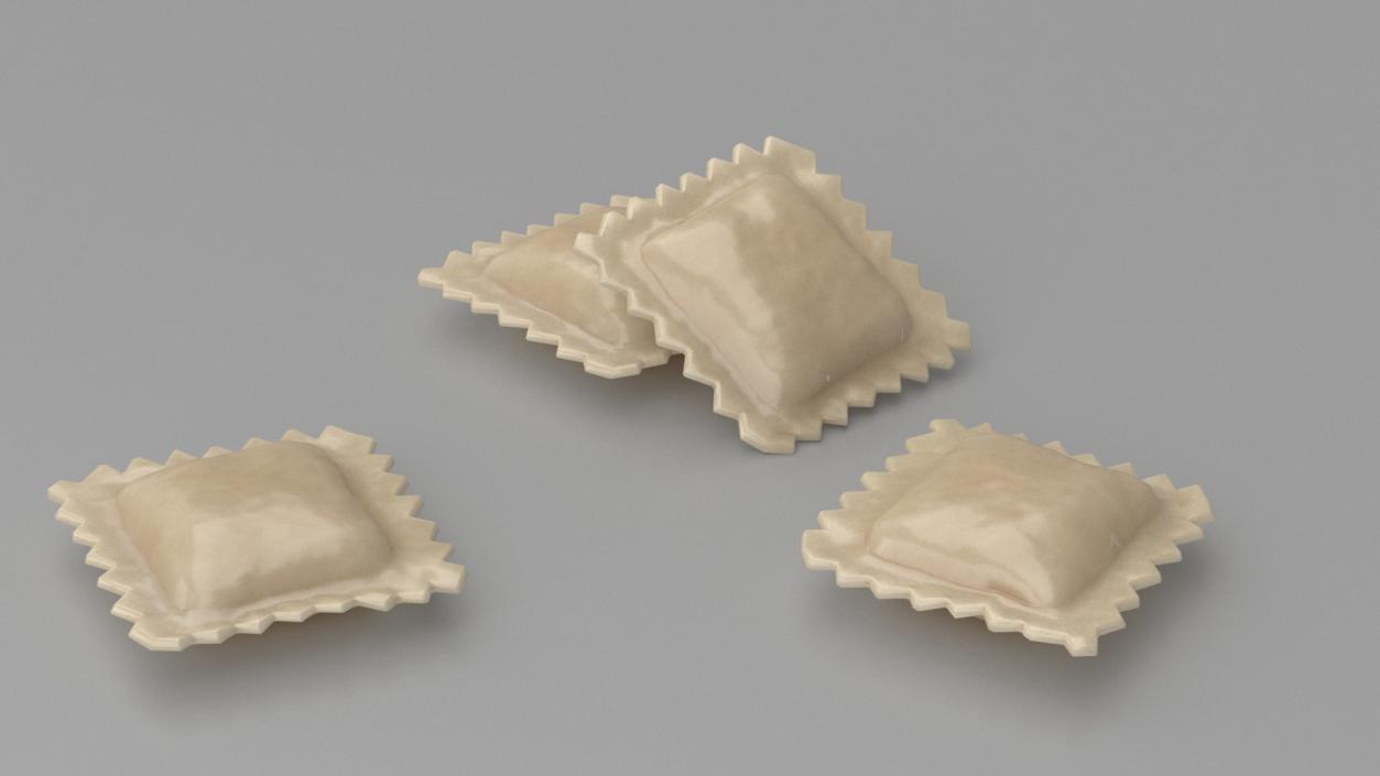 3D Ravioli Dumpling Cooked model