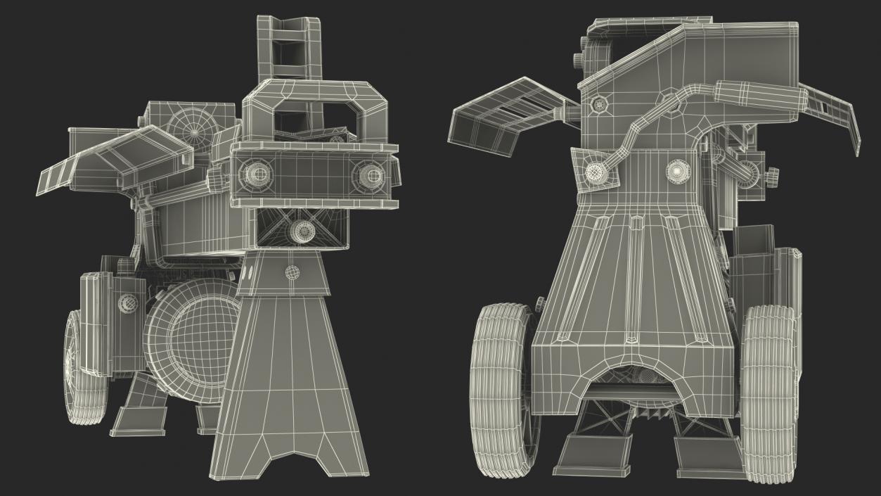 3D Log Splitter Electric Rigged model