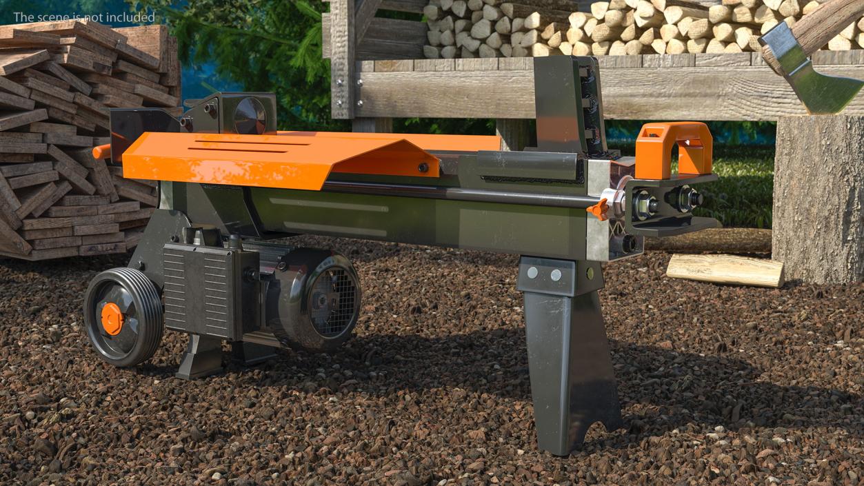 3D Log Splitter Electric Rigged model