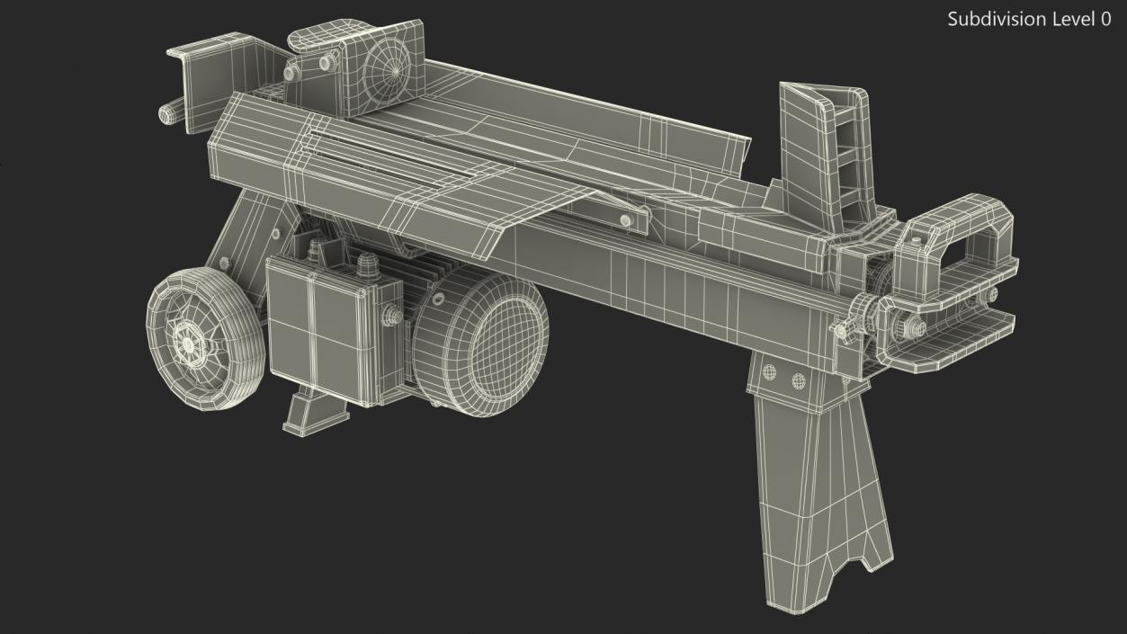 3D Log Splitter Electric Rigged model
