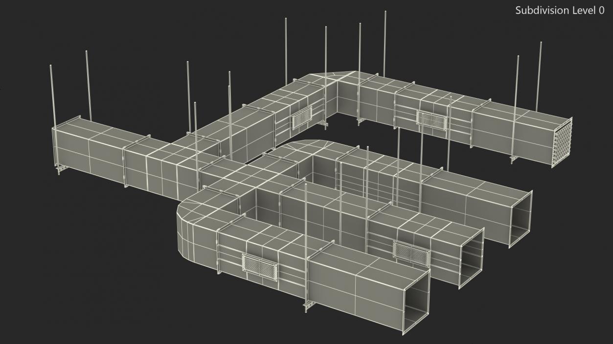 3D model Ventilation Shaft Square System Set