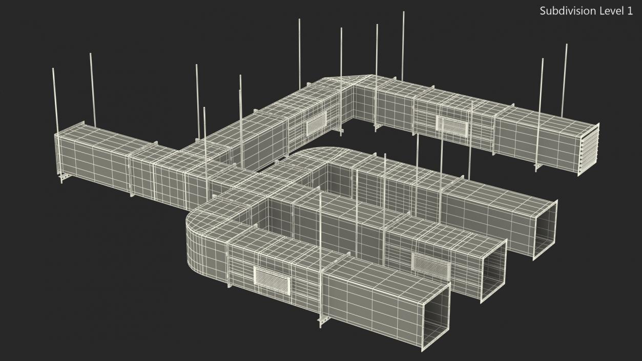 3D model Ventilation Shaft Square System Set