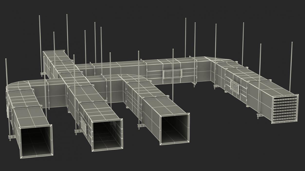 3D model Ventilation Shaft Square System Set