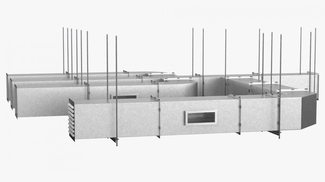 3D model Ventilation Shaft Square System Set