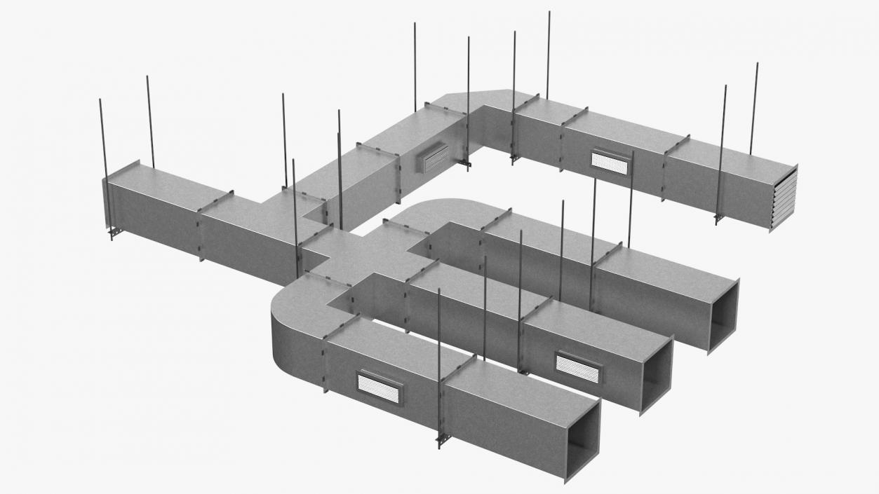 3D model Ventilation Shaft Square System Set