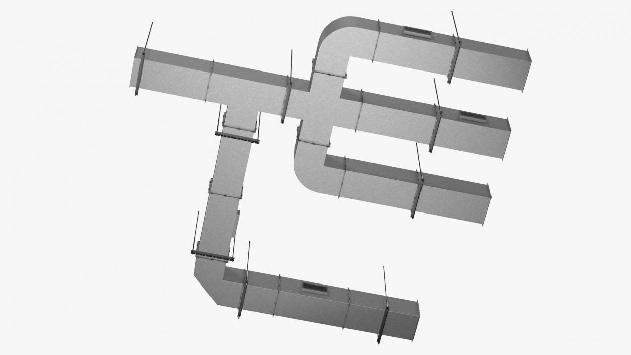 3D model Ventilation Shaft Square System Set