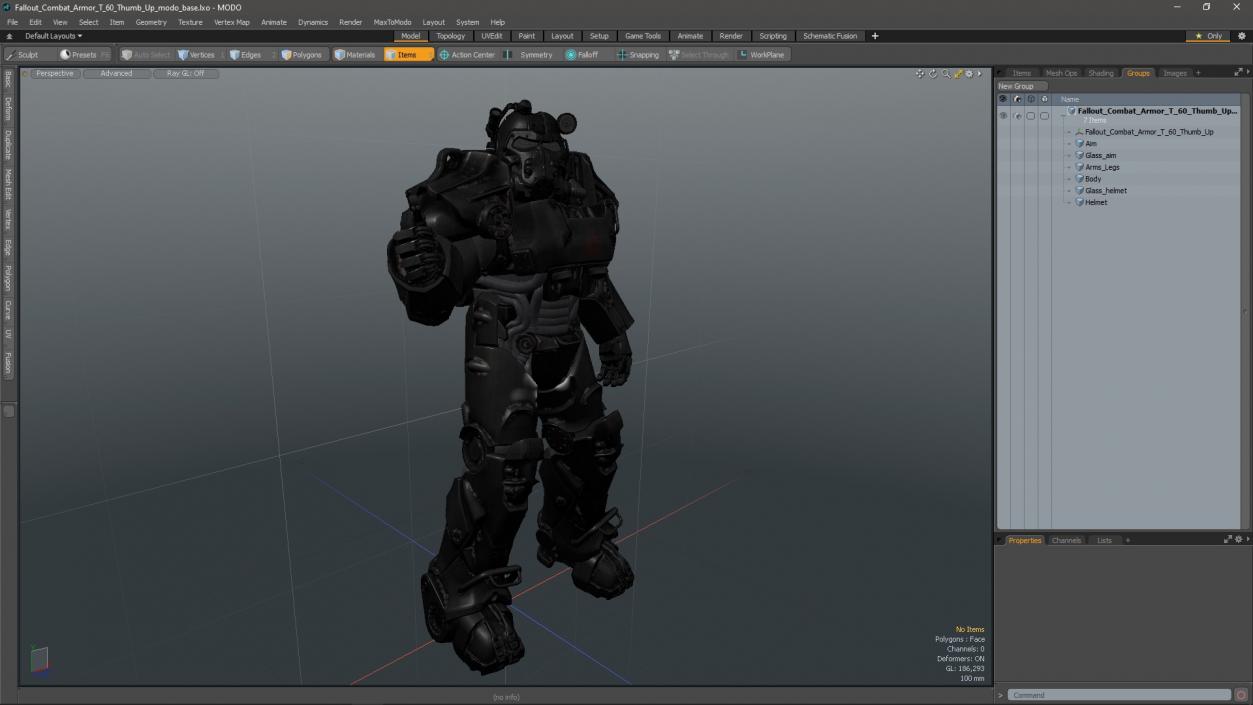 Fallout Combat Armor T 60 Thumb Up 3D model