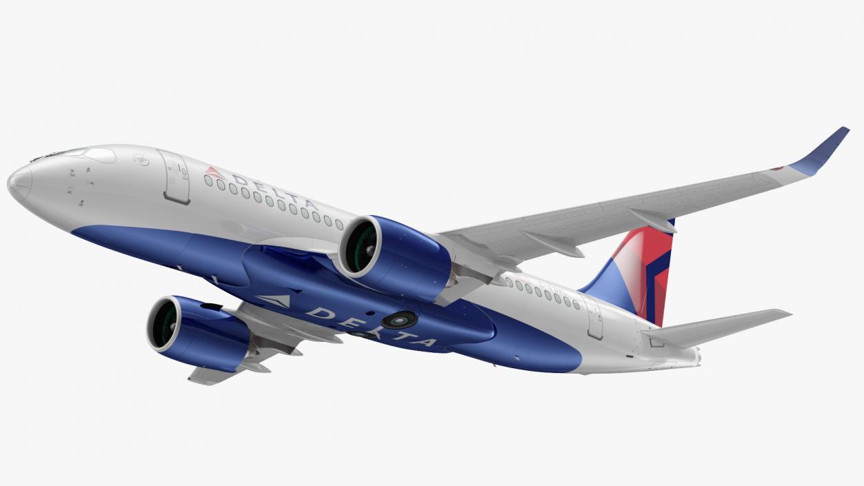 Airbus A220 100 Delta Simple Interior Rigged 3D model