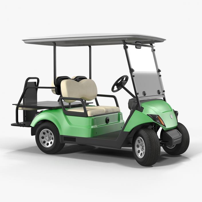 3D Golf Car with Gas Motor Generic Rigged model