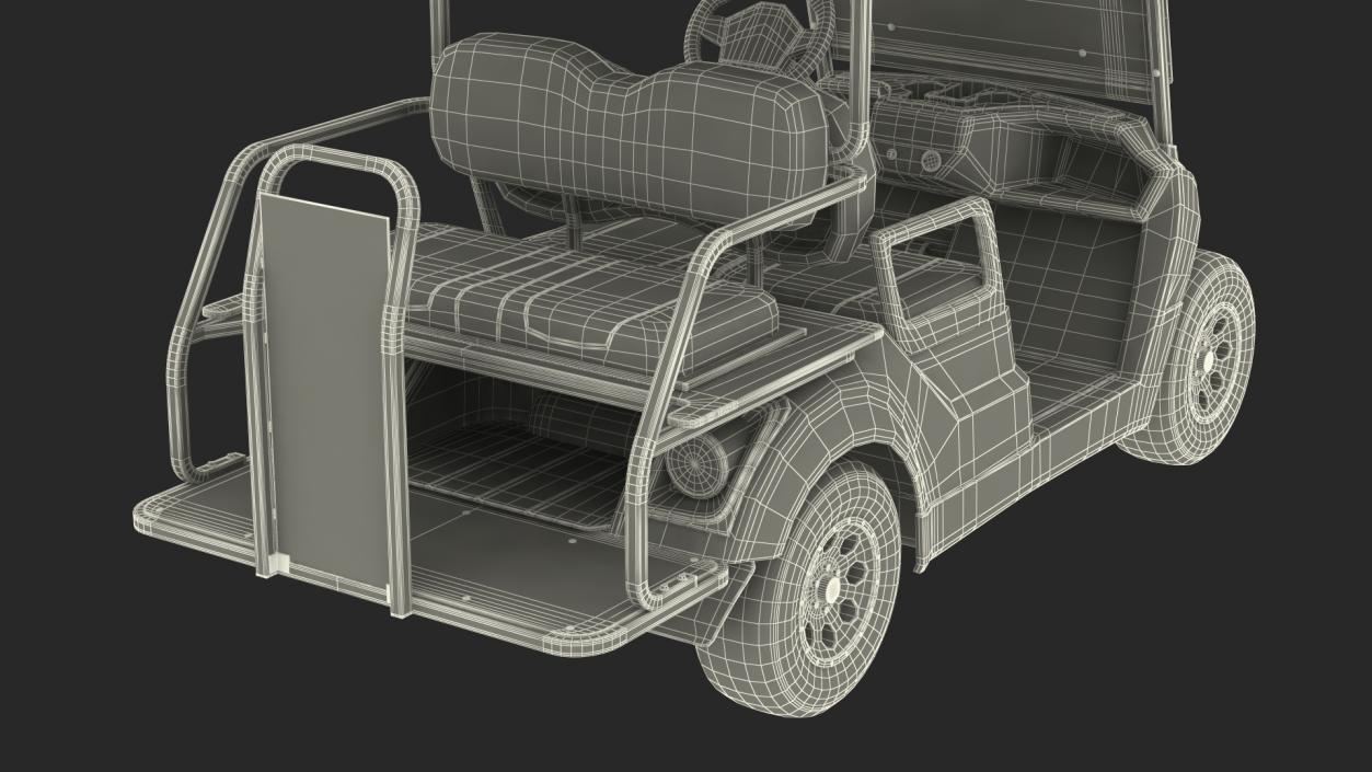 3D Golf Car with Gas Motor Generic Rigged model