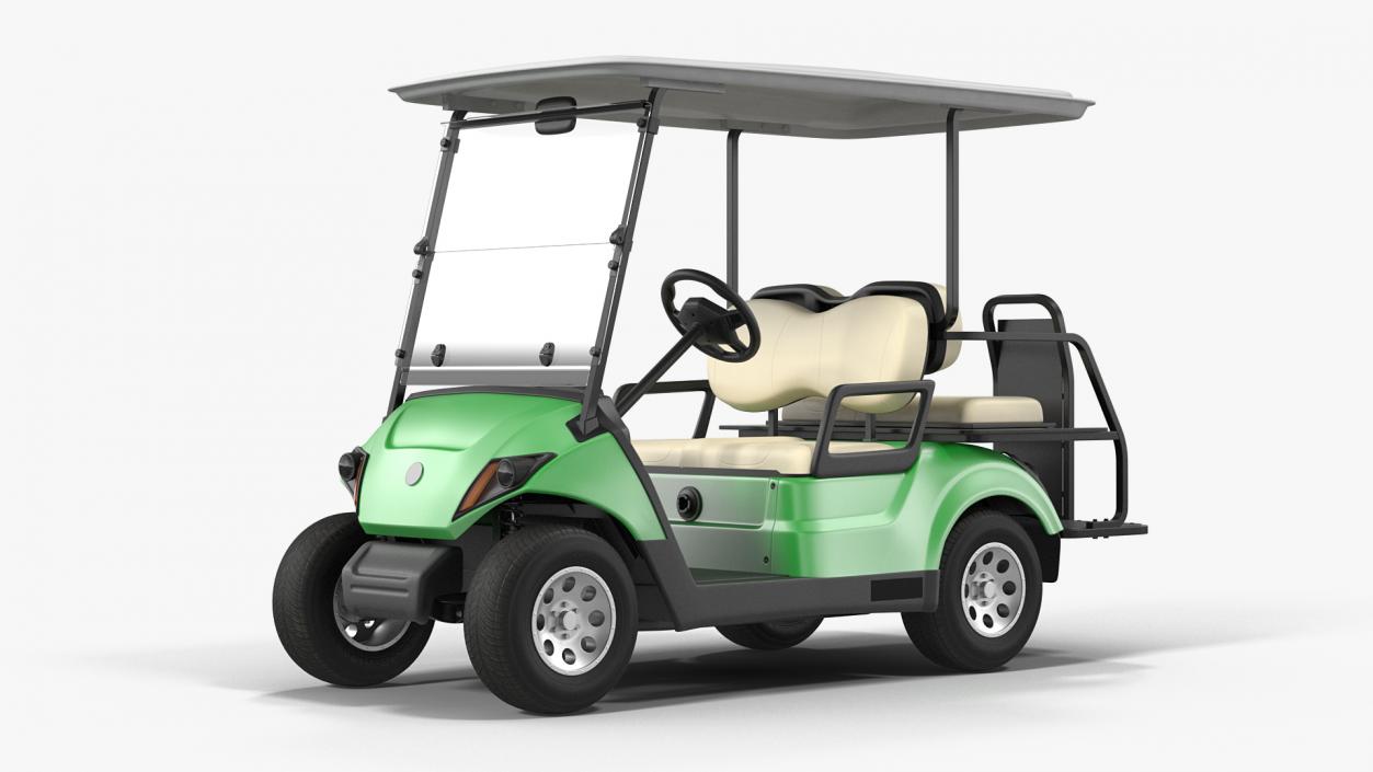 3D Golf Car with Gas Motor Generic Rigged model