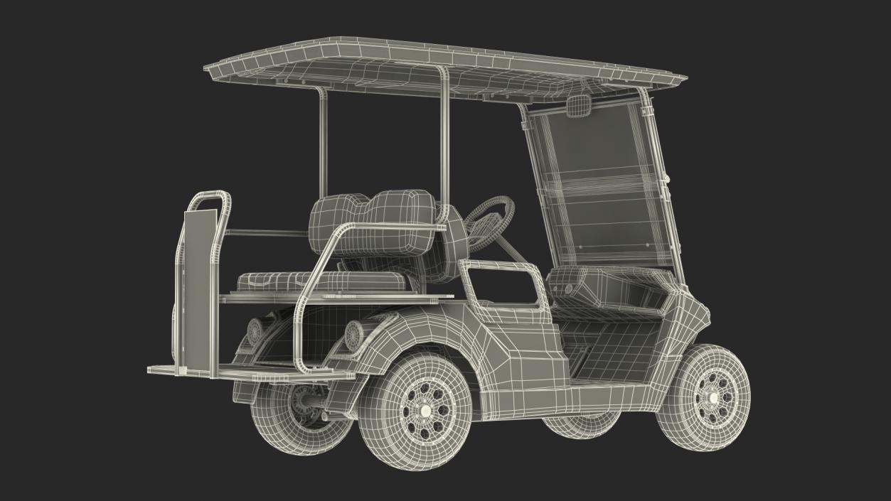 3D Golf Car with Gas Motor Generic Rigged model