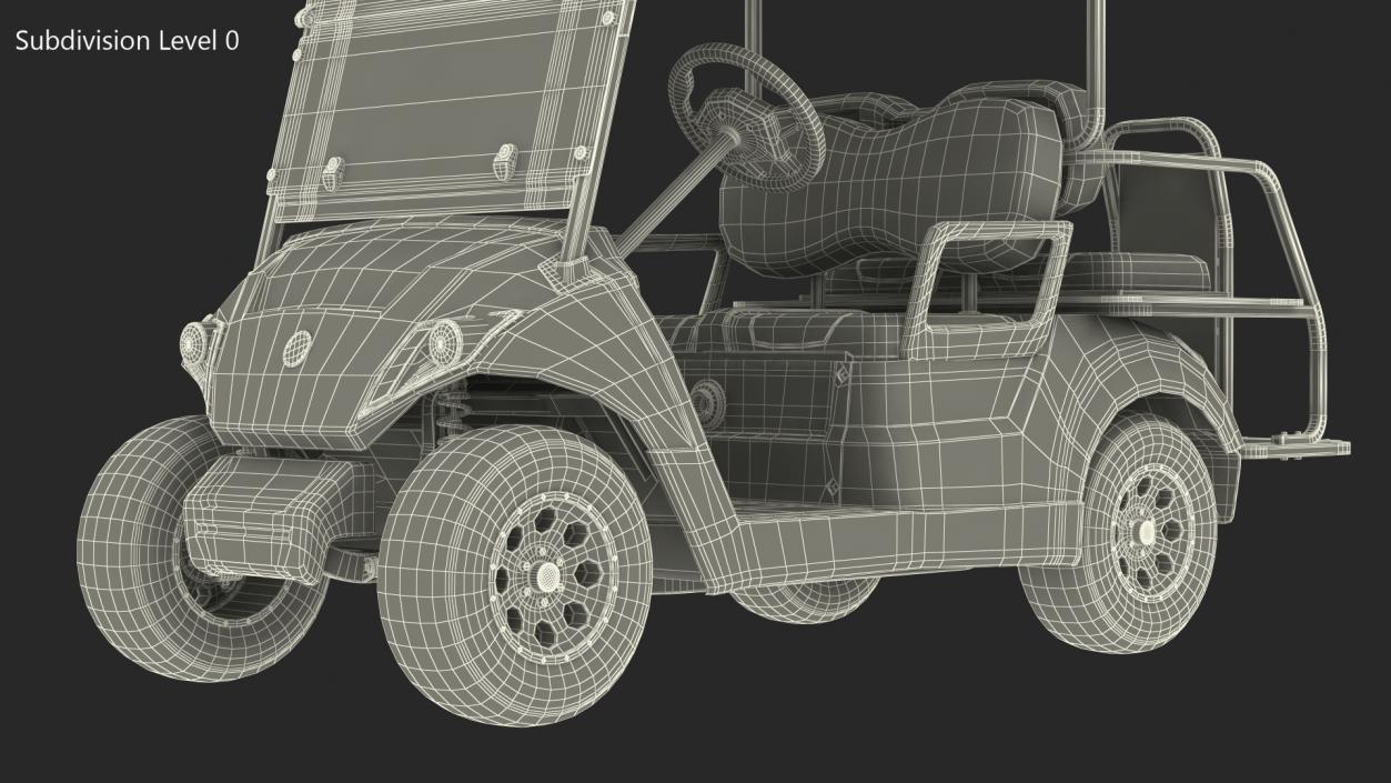 3D Golf Car with Gas Motor Generic Rigged model