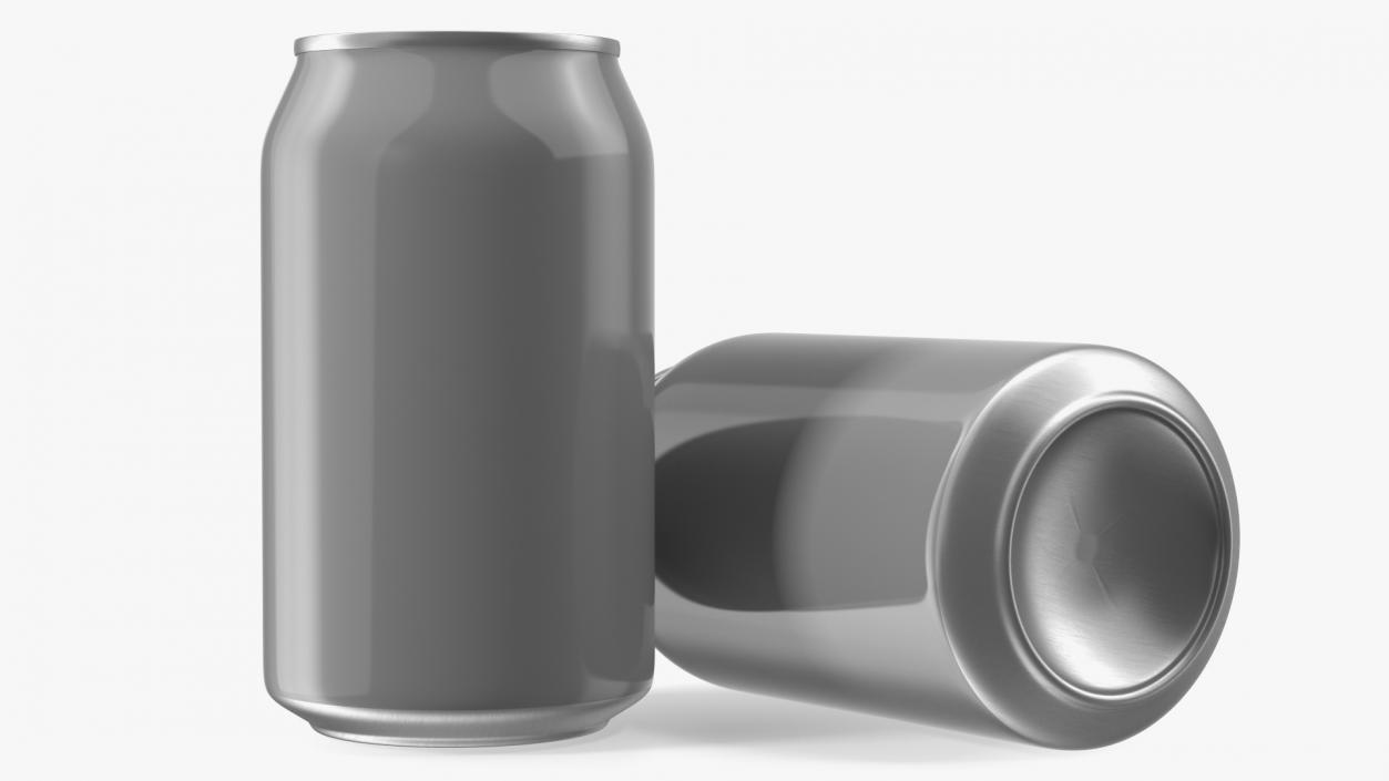 3D Opened Aluminum Beverage Can model