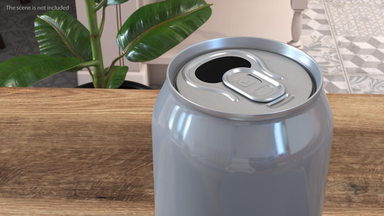 3D Opened Aluminum Beverage Can model