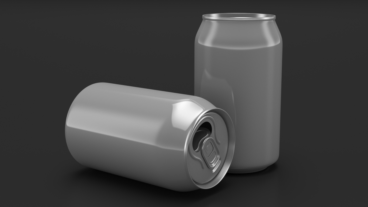 3D Opened Aluminum Beverage Can model