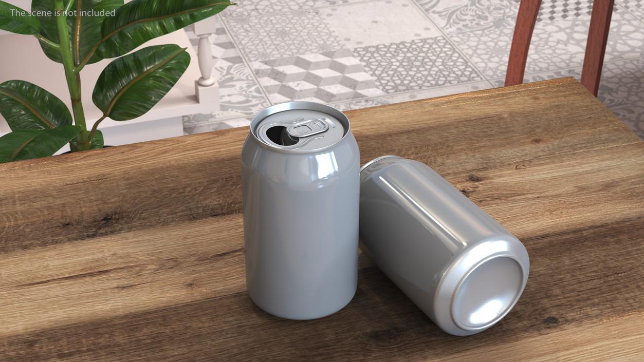 3D Opened Aluminum Beverage Can model