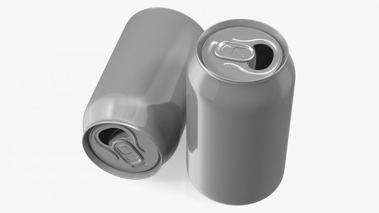 3D Opened Aluminum Beverage Can model