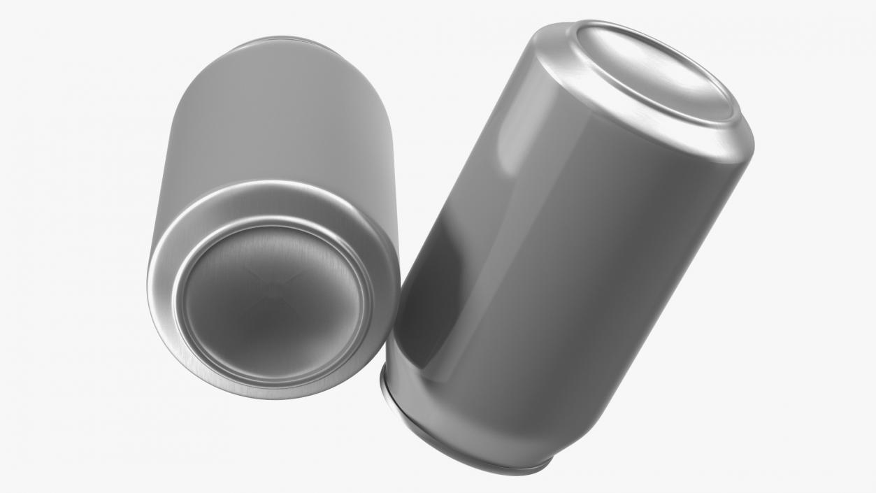 3D Opened Aluminum Beverage Can model