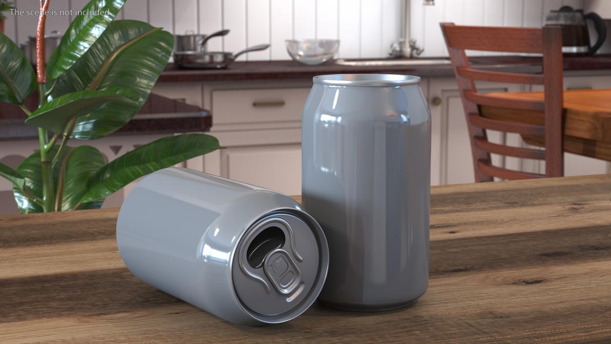 3D Opened Aluminum Beverage Can model