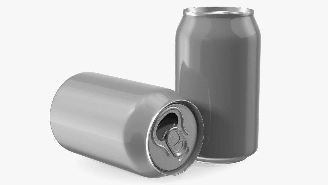 3D Opened Aluminum Beverage Can model