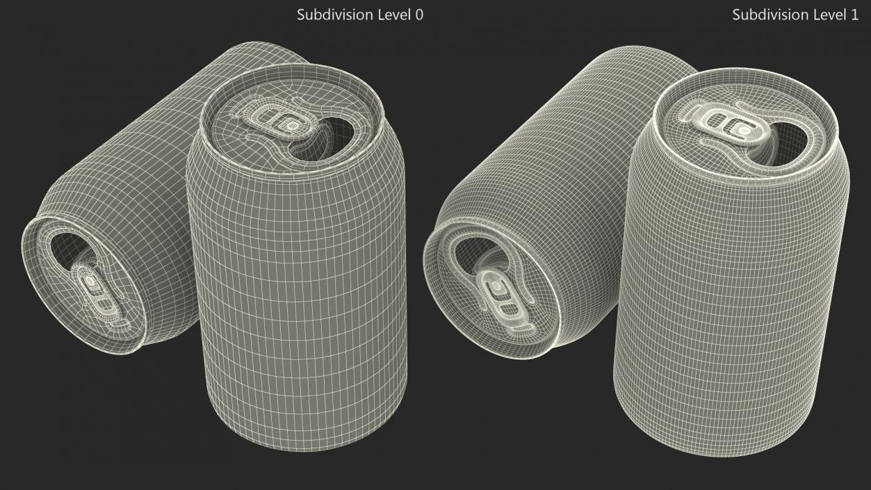 3D Opened Aluminum Beverage Can model