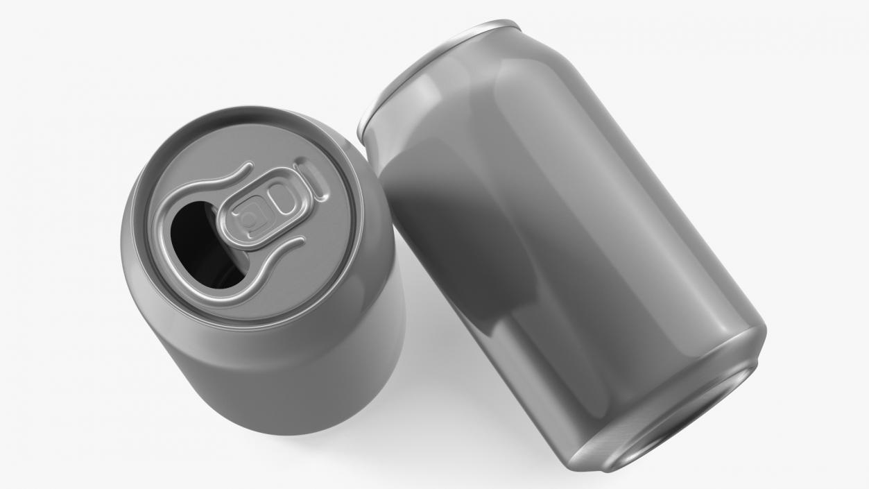 3D Opened Aluminum Beverage Can model