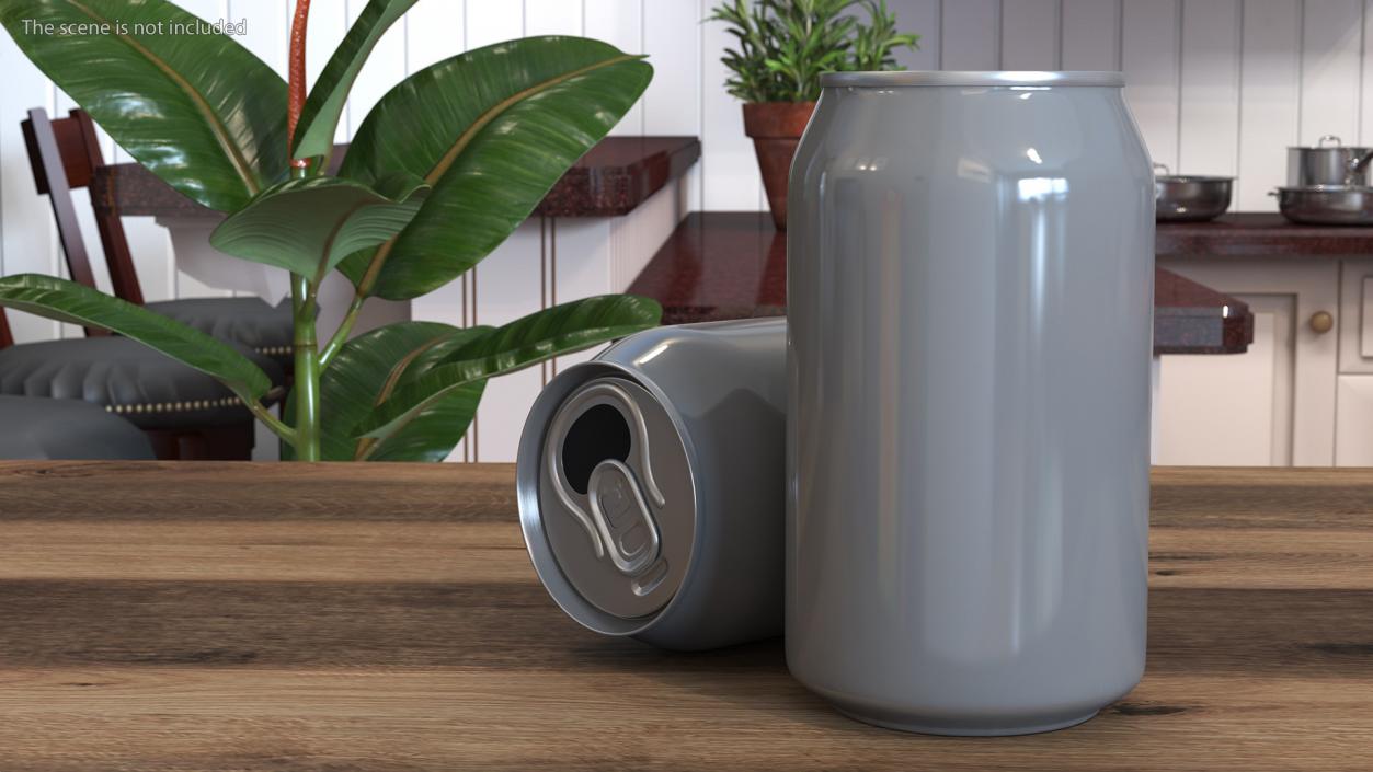 3D Opened Aluminum Beverage Can model