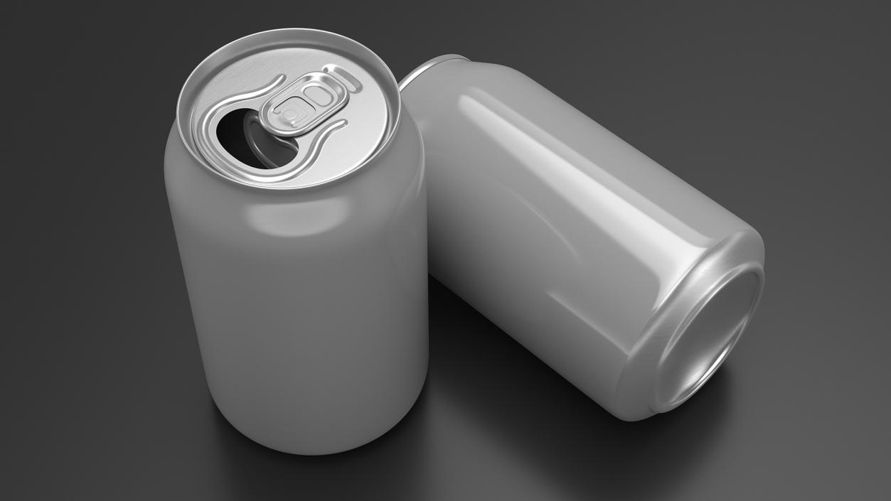 3D Opened Aluminum Beverage Can model