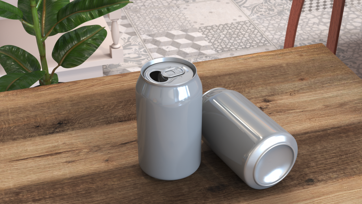 3D Opened Aluminum Beverage Can model